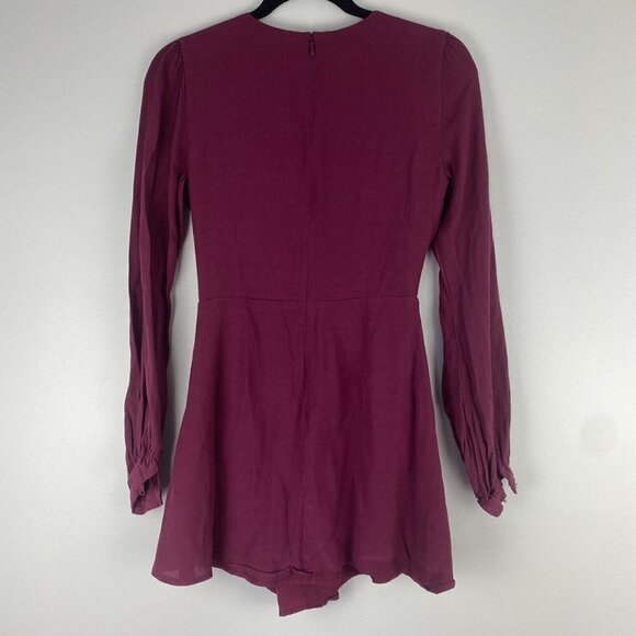 Revolve Lovers + Friends Women's Mini Dress Size S Raspberry Long Sleeve Twist - Picture 6 of 10